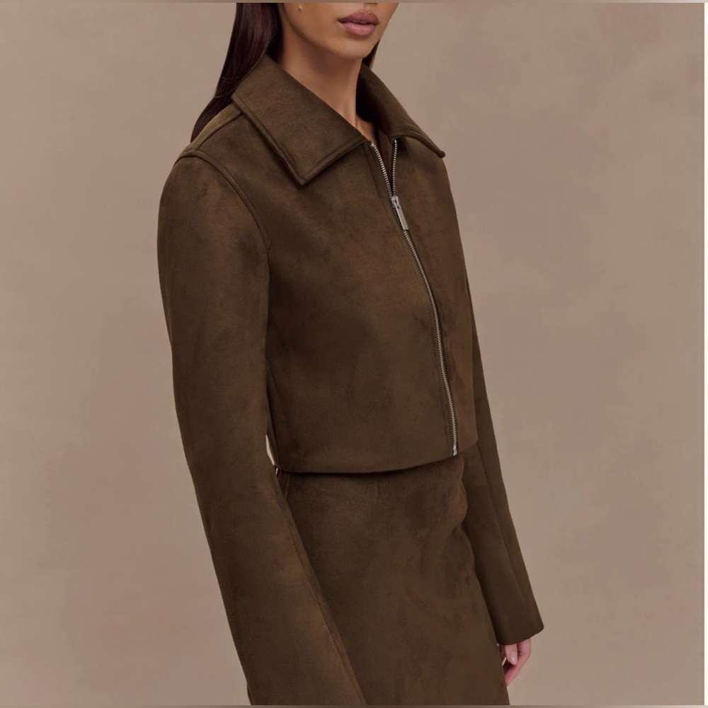 Meshki HAYES Faux Suede Collared Jacket - Picture 6 of 9